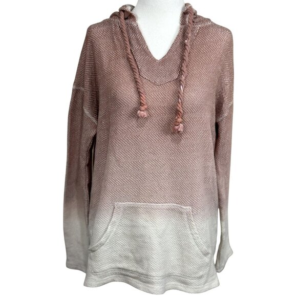 Ocean Drive Size S Women's Pink White Ombre Lightweight Hoodie Sweater Pocket - Picture 1 of 7